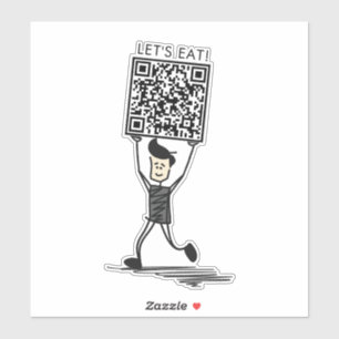 Laten we QR Code Vinyl eten Sticker