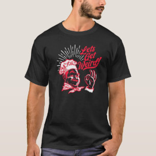 Laten we raar worden! Funny Pizza Box Man Festi T-shirt