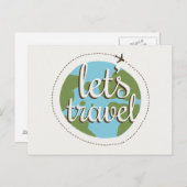 Laten we reizen briefkaart (Voorkant / Achterkant)