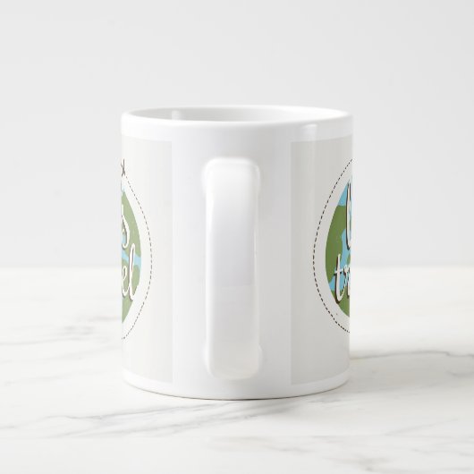 Laten we reizen jumbo mok (Achterkant)