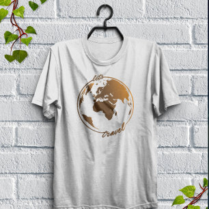 Laten we reizen Travel Lover WERELDKAART T-shirt
