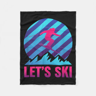 Laten we retro vaporwave skisport nostalgie berg fleece deken