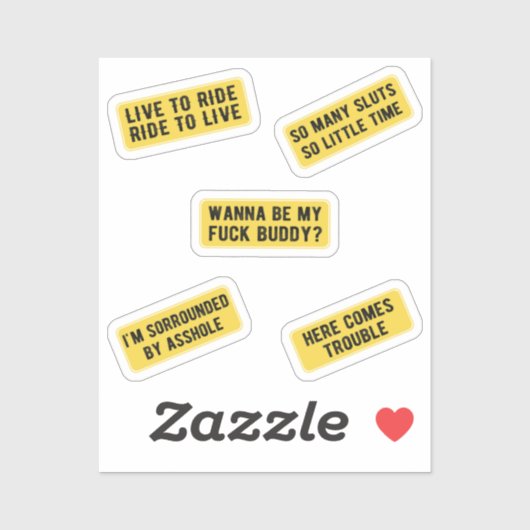 Laten we rijden (geel) sticker (Vel)