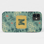 Laten we rijden modern groen fiets patroon Case-Mate iPhone case (Achterkant (horizontaal))