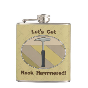 Laten we Rock Hammered krijgen! Logo Heupfles