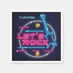 Laten we Rock Retro Neon Servet