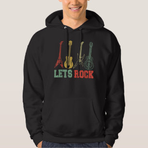 Laten we Rock Rock And Roll Gitaar Retro Hoodie