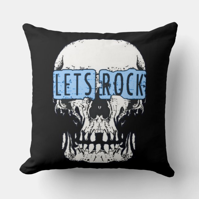 Laten we Rock Skull Kussen (Voorkant)