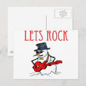 Laten we Rock Snowman Briefkaart (Voorkant / Achterkant)
