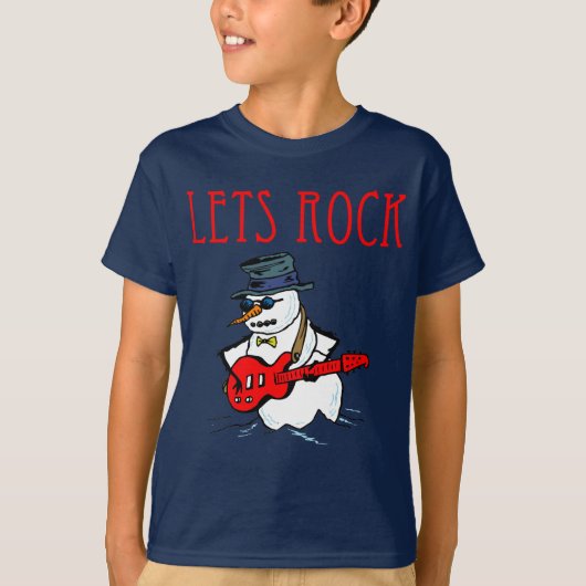 Laten we Rock Snowman T-shirt (Voorkant)