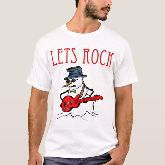 Laten we Rock Snowman T-shirt (Voorkant)