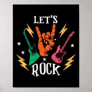 Laten we Rocken Papa Vader Gitaar Gitarist Rock N Poster