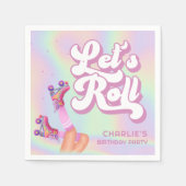 Laten we Roll Fun Retro Roller Schaatsen Meisjes V Servet (Voorkant)