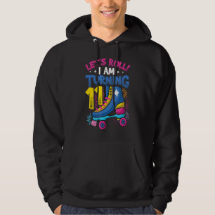 Laten we Roll ik 11th Birthday Rollerskate draaien Hoodie