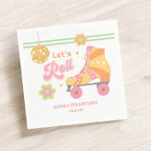 Laten we Roll Meisje Roller Schaatsen Verjaardagsf Servet