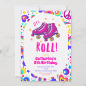 Laten we Roll Pink Birthday Uitnodiging (Voorkant)