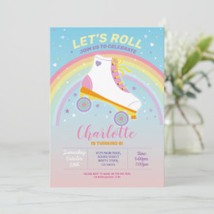 Laten we Roll RollerSkate Girls Birthday Party uit Kaart