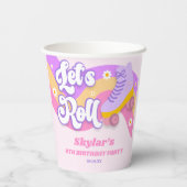 Laten we Roll Schaats Schaatsen Verjaardagsfeest Papieren Bekers (Achterkant)