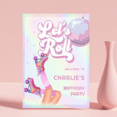 Laten we Roll Schaatsen Kinderen Verjaardagsfeestj Poster