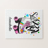 Laten we Roll Unicorn Roller schaats meisje's Legpuzzel (Horizontaal)