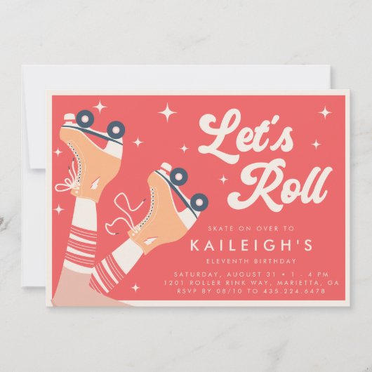Laten we Roll Y2K 90s Roller Schaats Meisjes Verja Kaart (Voorkant)