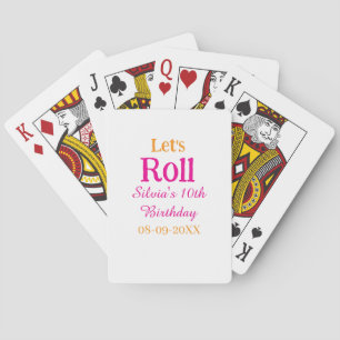 Laten we rollen gelukkige 10e verjaardag naam toev pokerkaarten