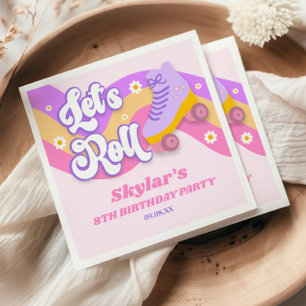 Laten we Rollen Roller Schaatsen Schaatsfeestje Servet