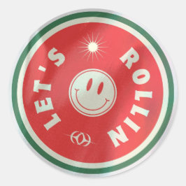 Laten we rollen ronde sticker