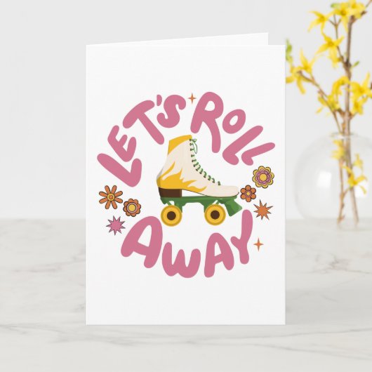 Laten we Roller Schaatsen wegrollen Kaart (Gele Bloem)