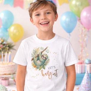 Laten we rondhangen luiaard kinderen verjaardag t-shirt