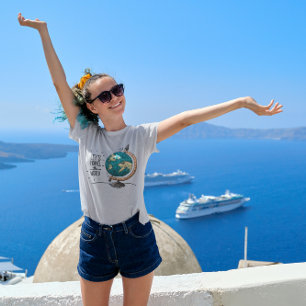 Laten we rondreizen Wereldbol Grafische Avontuur T-shirt