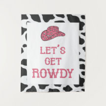 Laten we Rowdy Bachelorette Cow Tapijt krijgen