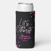 Laten we Roze Bokeh Gradient Black Verjaardag vier (Seltzer Achterkant)