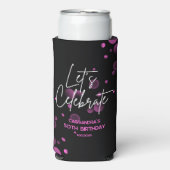 Laten we Roze Bokeh Gradient Black Verjaardag vier (Seltzer Voorkant)