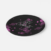 Laten we Roze Bokeh Gradient Black Verjaardag vier Papieren Bordje (Gekanteld)