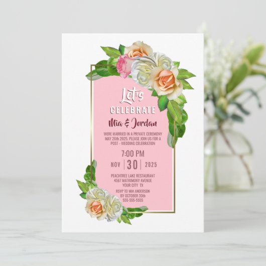 Laten we roze roze roze roze lolling vieren kaart (Staand voorkant)