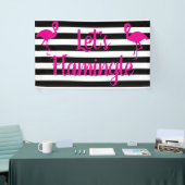 Laten we roze vlamingle Flamingo laten knipperen Spandoek (Beurs)