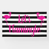 Laten we roze vlamingle Flamingo laten knipperen Spandoek (Horizontaal)