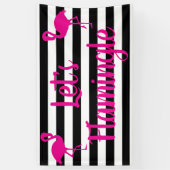 Laten we roze vlamingle Flamingo laten knipperen Spandoek (Verticaal)