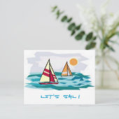 Laten we Sail! Briefkaart (Staand voorkant)