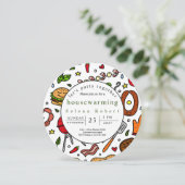 Laten we samen BBQ record housewarming feesten Kaart (Staand voorkant)