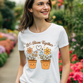 Laten we samen bloeien - Schattige Plant Liefde T-shirt