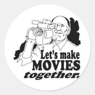 Laten we samen films maken ronde sticker