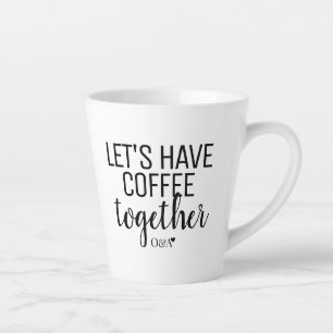 Laten we samen koffie drinken Koppel Monogram zw Latte Mok