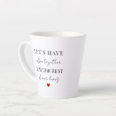 Laten we samen koffie drinken op Valentijnsdag Latte Mok (Linkerhoek)