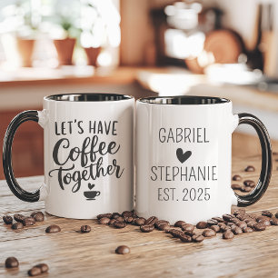 Laten we samen koffie drinken voor koppels mok