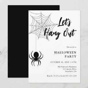 Laten we Samen Uit Hangen Script Spinneweb Hallowe Kaart