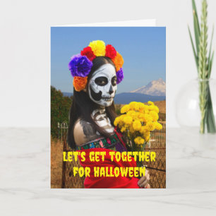 Laten we samenkomen voor Halloween. Kaart