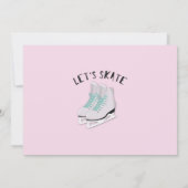 Laten we Schaats Meisjes Roze Schaatsen Verjaardag Kaart (Achterkant)