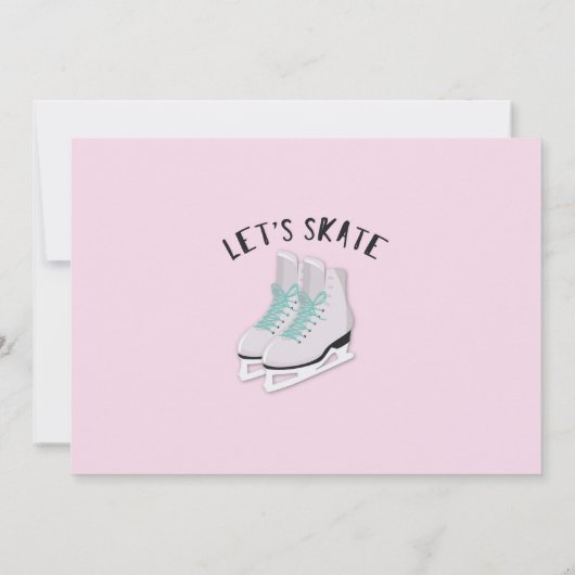 Laten we Schaats Meisjes Roze Schaatsen Verjaardag Kaart (Achterkant)